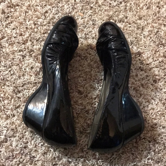 Women’s stacked heel/wedge patent black size 9 - Picture 3 of 5
